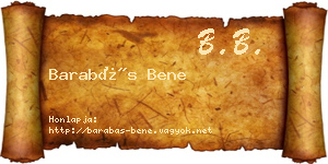Barabás Bene névjegykártya